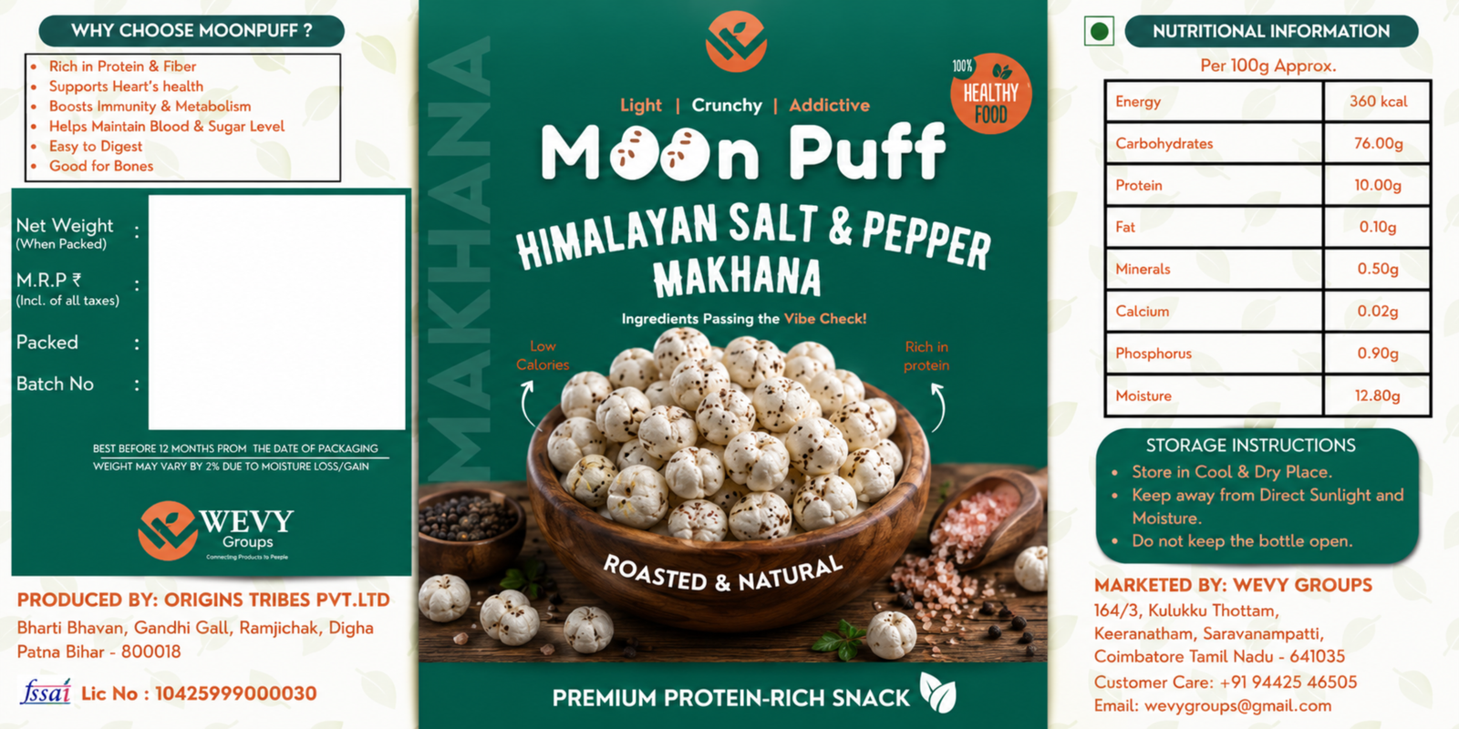 Himalayan salt and pepper makhana full packaging