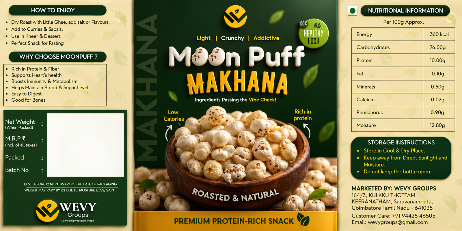 Original roasted makhana full packaging