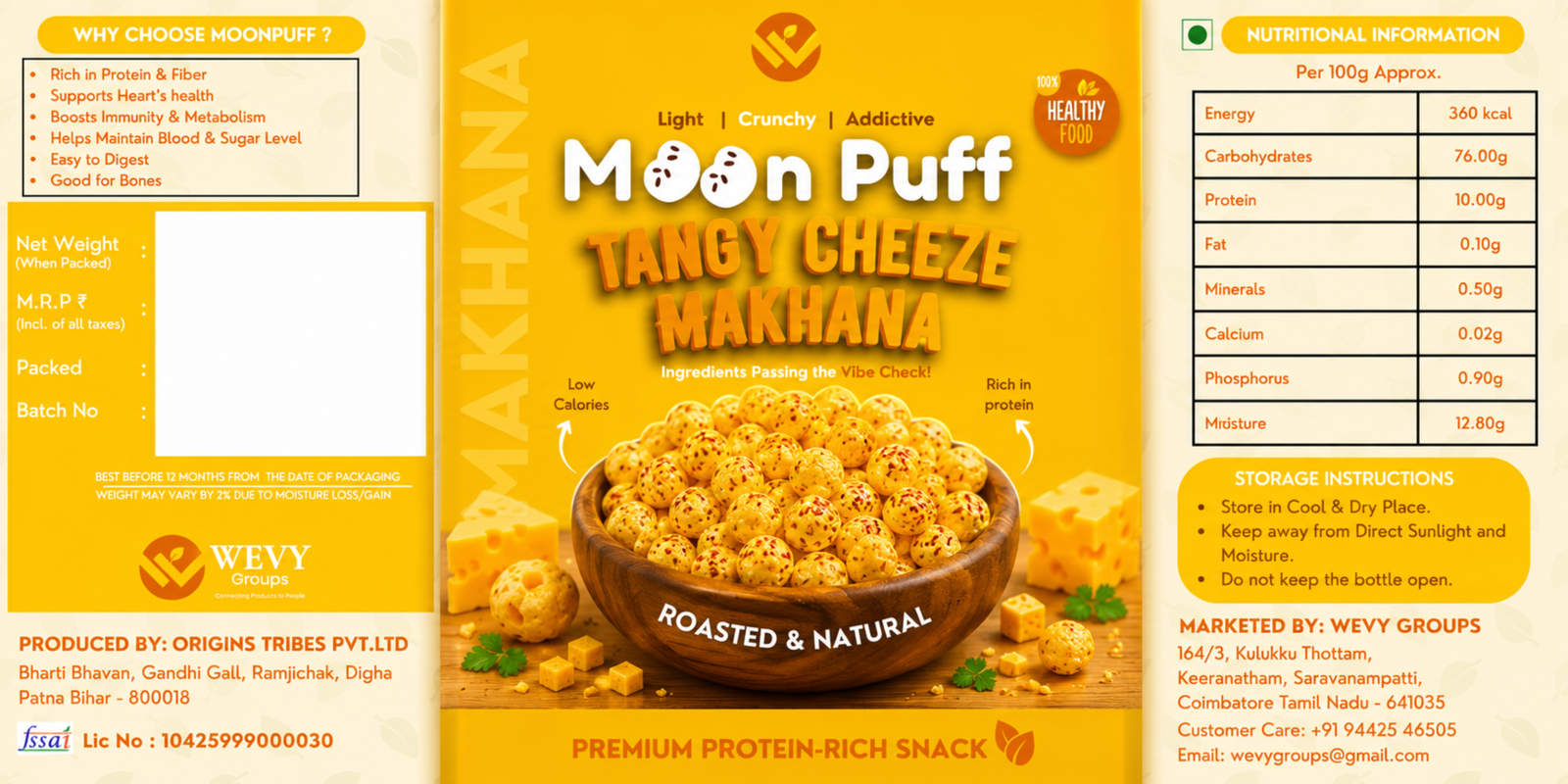 Tangy cheeze makhana packaging front